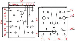Úhelníky 90x105x105mm
