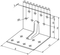 Úhelníky s výztuhou výška 70mm