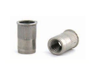 Nýtovací matice vroubkované, otevřené s redukovanou hlavou Nerez A2