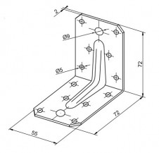 Úhelníky 55x70x70mm Nerez