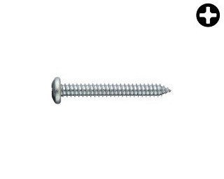 Vruty do plechu s půlkulatou hlavou PH DIN 7981 Ocel Zinek bílý