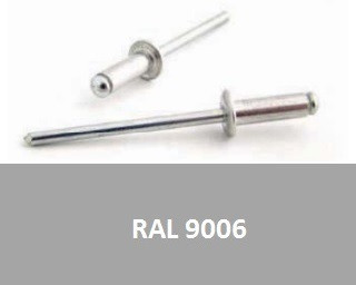 Barevné trhací nýty RAL 9006 Hliník/Ocel