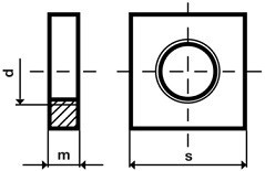 Čtyřhranné matice DIN 562 Ocel 4 Zinek bílý