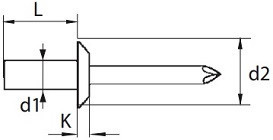 Těsnící trhací nýty Hliník/Ocel