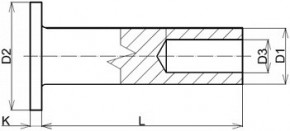 Poloduté rozklepávací nýty DIN 7338B Měď