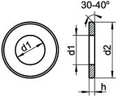 Ploché podložky se zkosenou hranou DIN 125B Ocel Zinek bílý