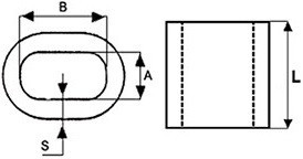 Lisovací lanové objímky DIN 3093 Hliník