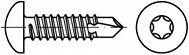 Vruty do kovu s předvrtáním Torx DIN 7504N Ocel Zinek bílý
