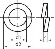 Pérové podložky s čtvercovým průřezem DIN 7980 Ocel Žlutý zinek