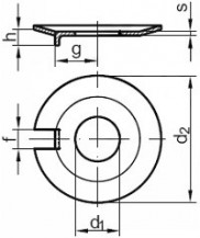 Pojistné podložky s vnějším nosem DIN 432 Ocel Bez povrchové úpravy