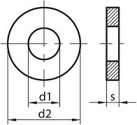 Ploché podložky pro pevnostní spoje DIN 6340 Ocel Bez povrchové úpravy