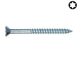 Univerzální zápustné vruty Torx 5x80mm Ocel Zinek bílý