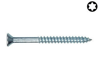 Univerzální zápustné vruty Torx 5x80mm Ocel Zinek bílý