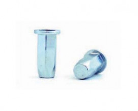 Nýtovací matice šestihranné, uzavřené s plochou hlavou Ocel Zinek bílý