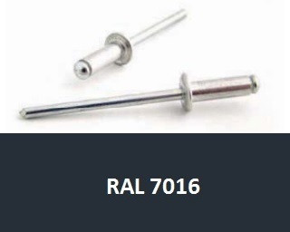 Barevné trhací nýty RAL 7016 Hliník/Ocel